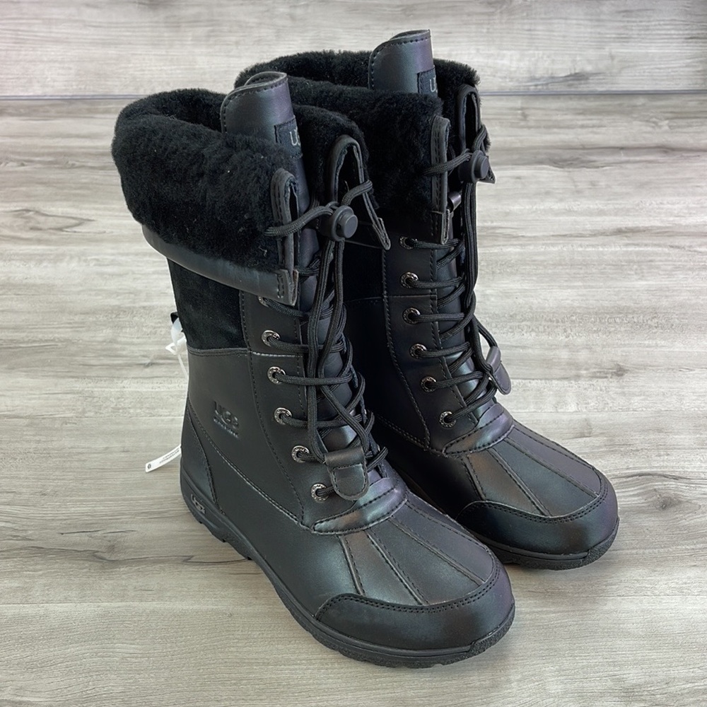 🍁UGG🍁 BUTTE II TOGGLE TALL BLACK CWR KIDS WINTER WATER PROOF TALL BOOTS - Picture 4 of 16